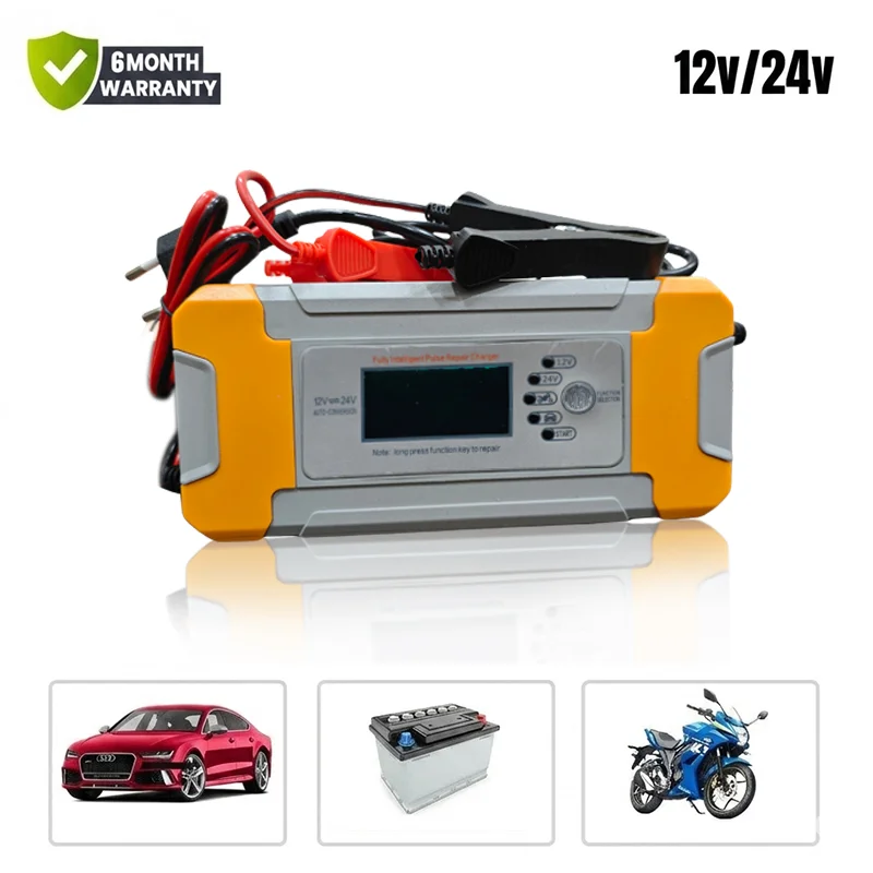 Smart 12V/24V Battery Charger with Pulse Repair Technology